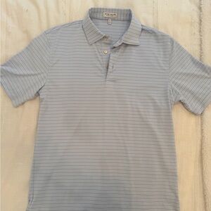 Peter Millar Light Blue Striped Polo